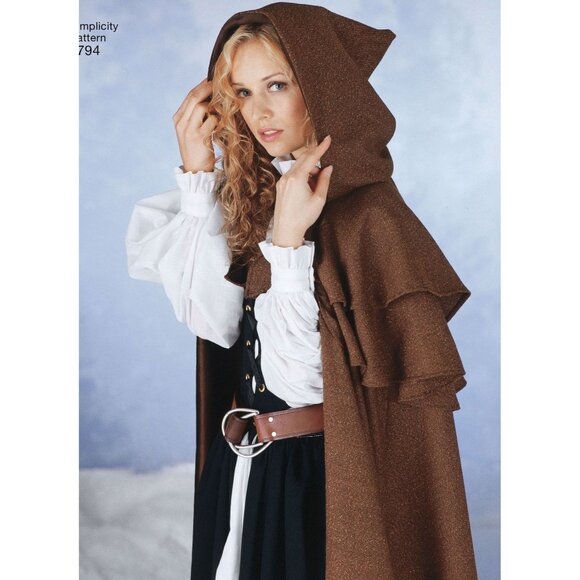 Simplicity 5794 Sewing Pattern Medieval Fantasy Cape Cloak Womens Sizes XS-XL - Picture 3 of 9